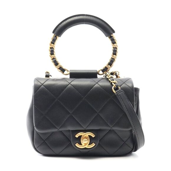 CHANEL Handbags - Chanel Lambskin Top Handle Shoulder Bag